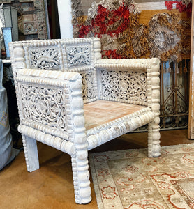 Carved White Chair